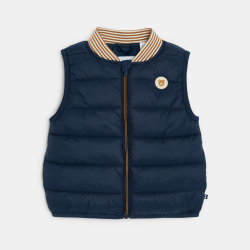 سترة خفيفة بدون أكمام، اللون أزرق داكن، للصبي الصغير